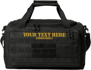 Tactical Gear bag Heavy Duty Duffel Gym bag Custom Embroidered with your own text (Black)