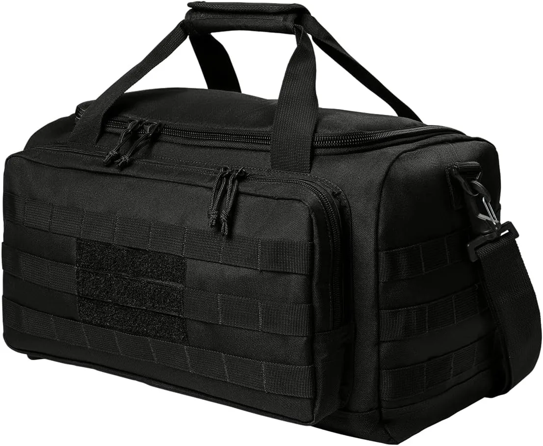 Tactical Gear bag Heavy Duty Duffel Gym bag Custom Embroidered with your own text (Black)