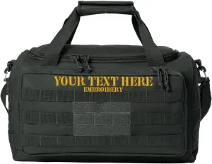 Tactical Gear bag Heavy Duty Duffel Gym bag Custom Embroidered with your own text (Charcoal - Gear Bag)