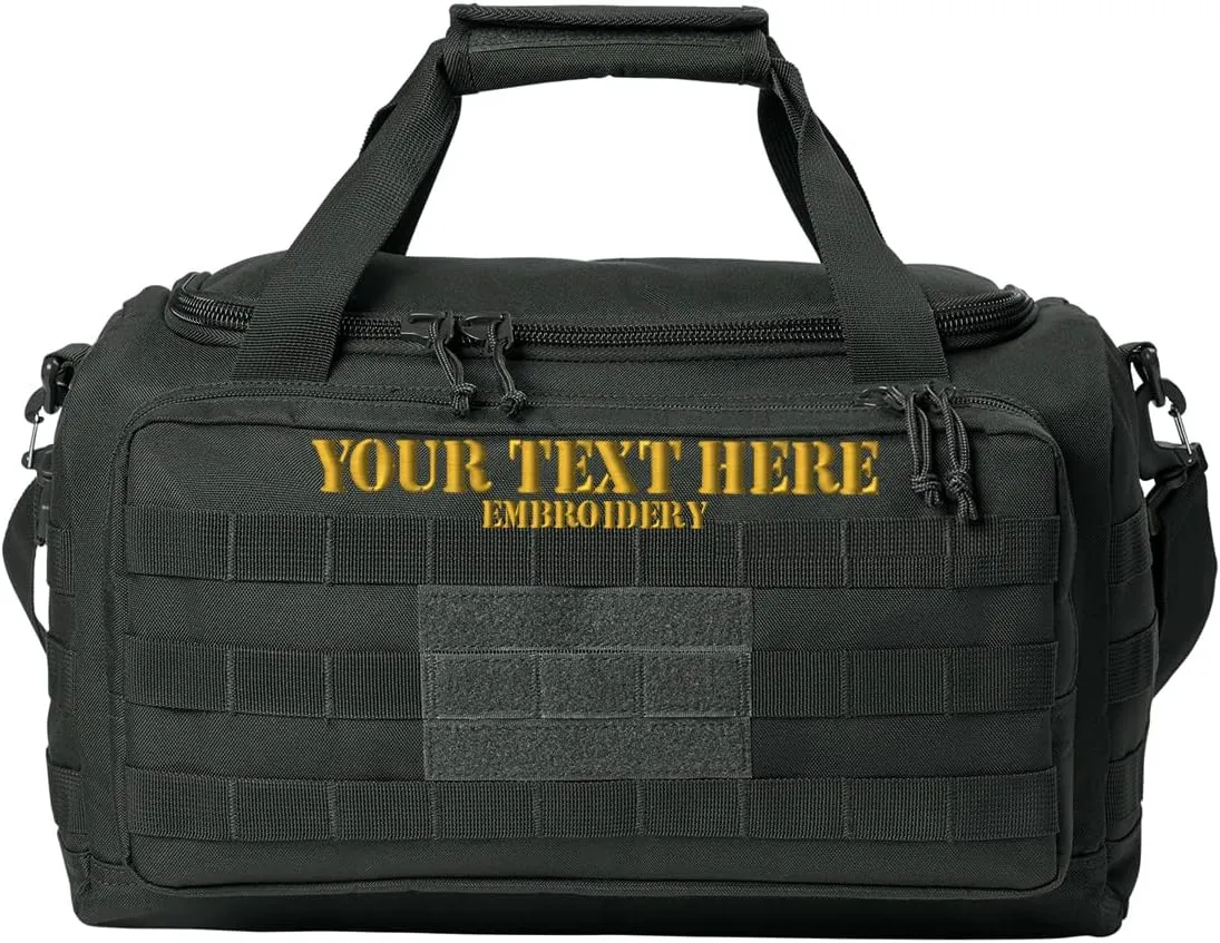 Tactical Gear bag Heavy Duty Duffel Gym bag Custom Embroidered with your own text (Charcoal - Gear Bag)
