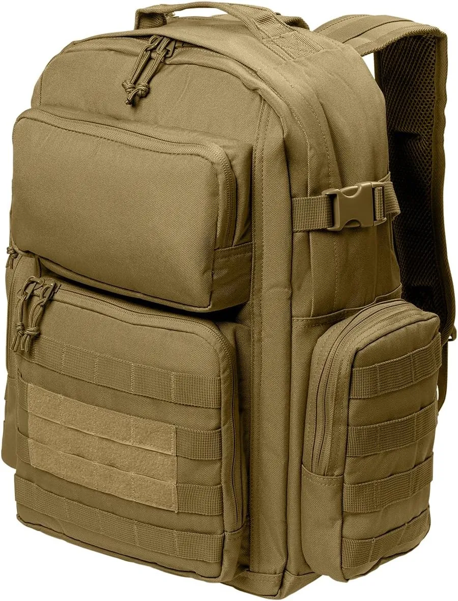 Tactical Gear bag Heavy Duty Duffel Gym bag/Tactical Backpack Custom Embroidered with your own text (Coyote Brown Backpack)