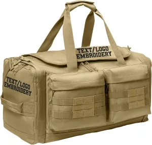 Tactical Gear bag Heavy Duty Duffel Gym bag/Tactical Backpack Custom Embroidered with your own text (Coyote Brown - Duffel Bag)