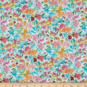 Tana Lawn Matilda May Blue Multi, Fabric by the Yard