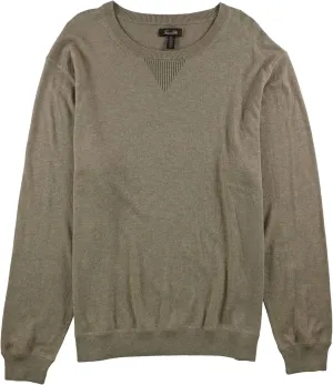 Tasso Elba Mens Lux Crew Neck Pullover Sweater, Beige, Medium