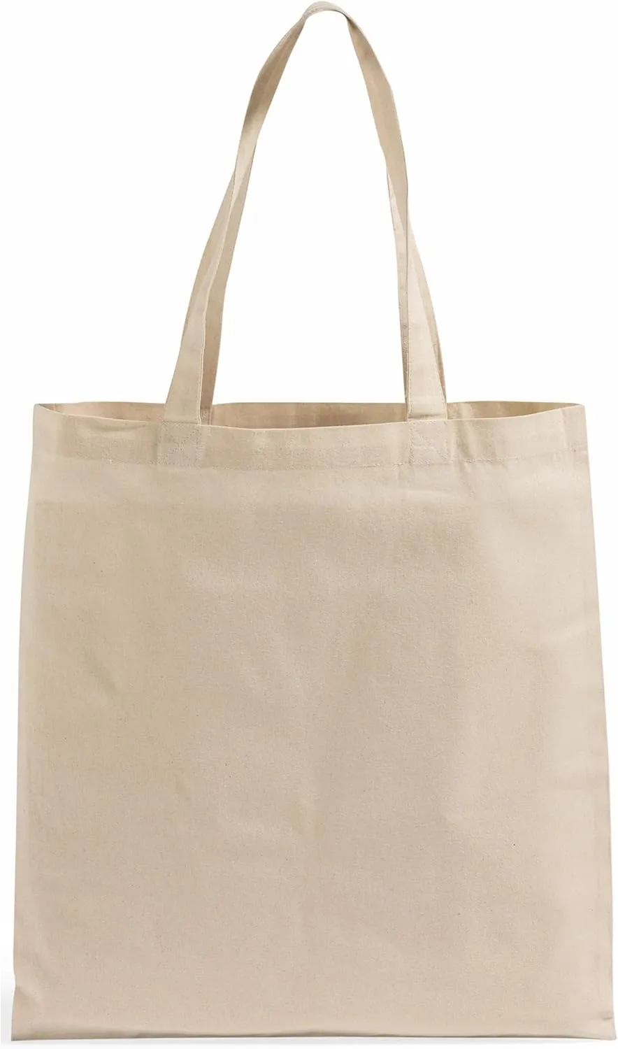 TBF 24 Pack Wholesale Cotton Canvas Tote Bags, 15 x 16 Inches, Natural Color, 6 oz. Blank Bulk Reusable Shopping Bags with Handles