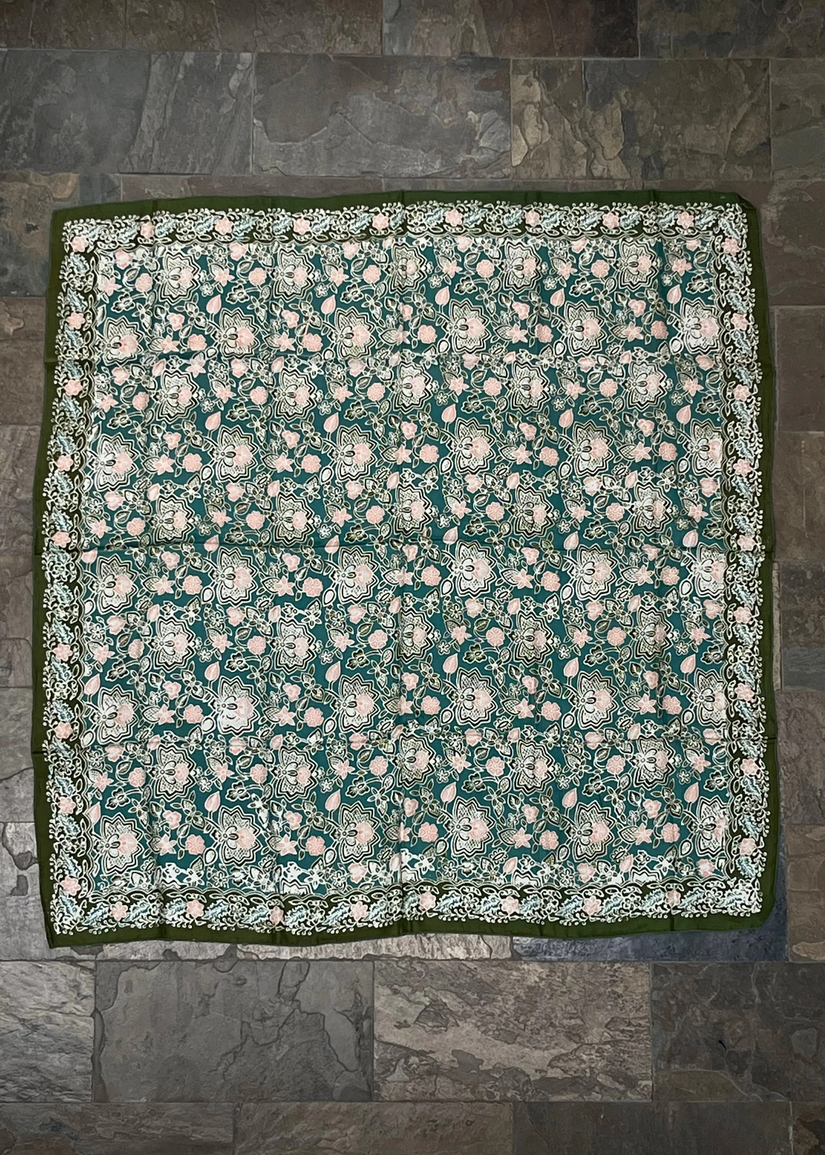 TEAL & PINK REFINED SILK SQUARE