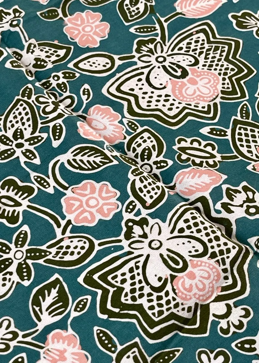 TEAL & PINK REFINED SILK SQUARE