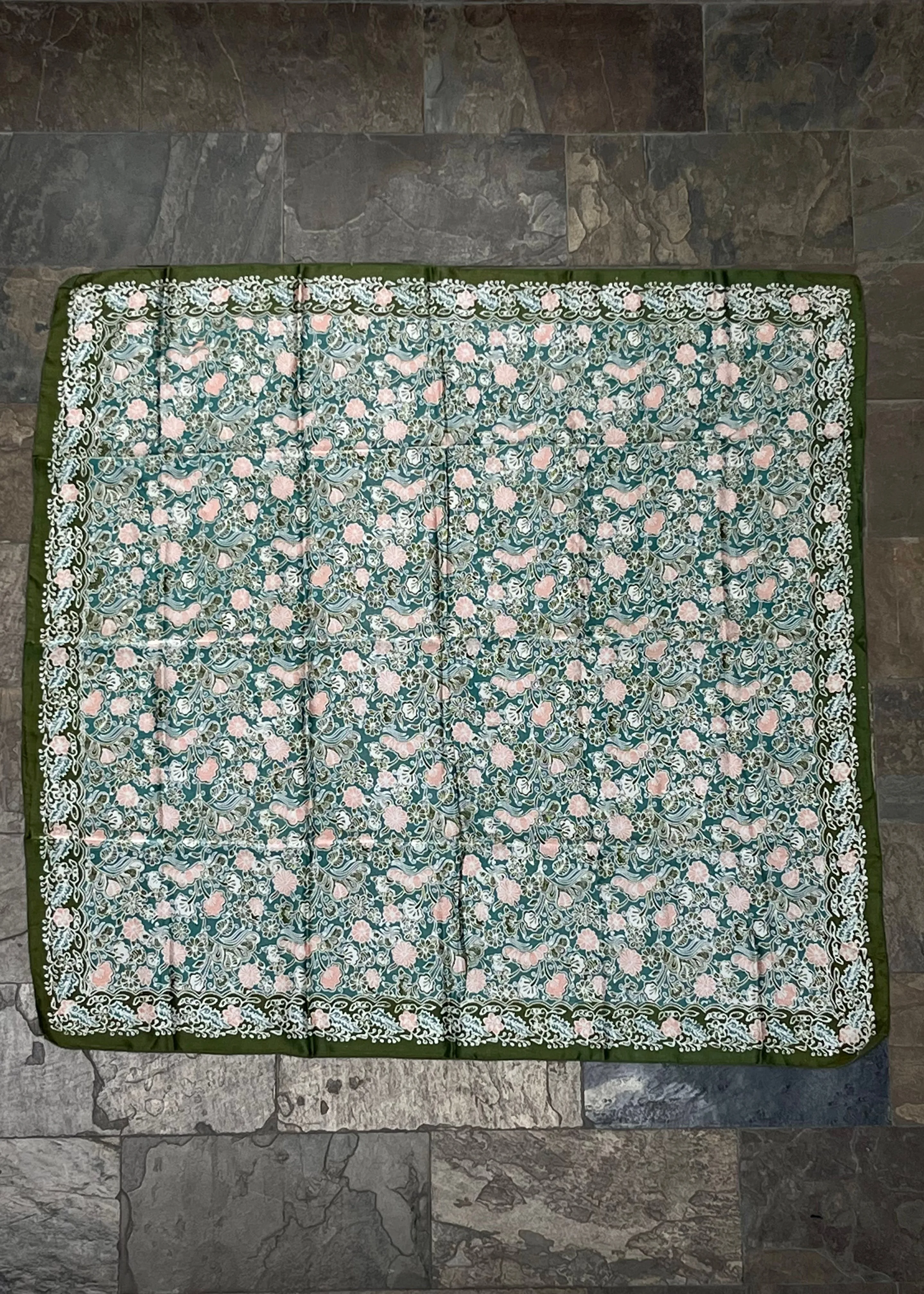 TEAL & PINK REFINED SILK SQUARE