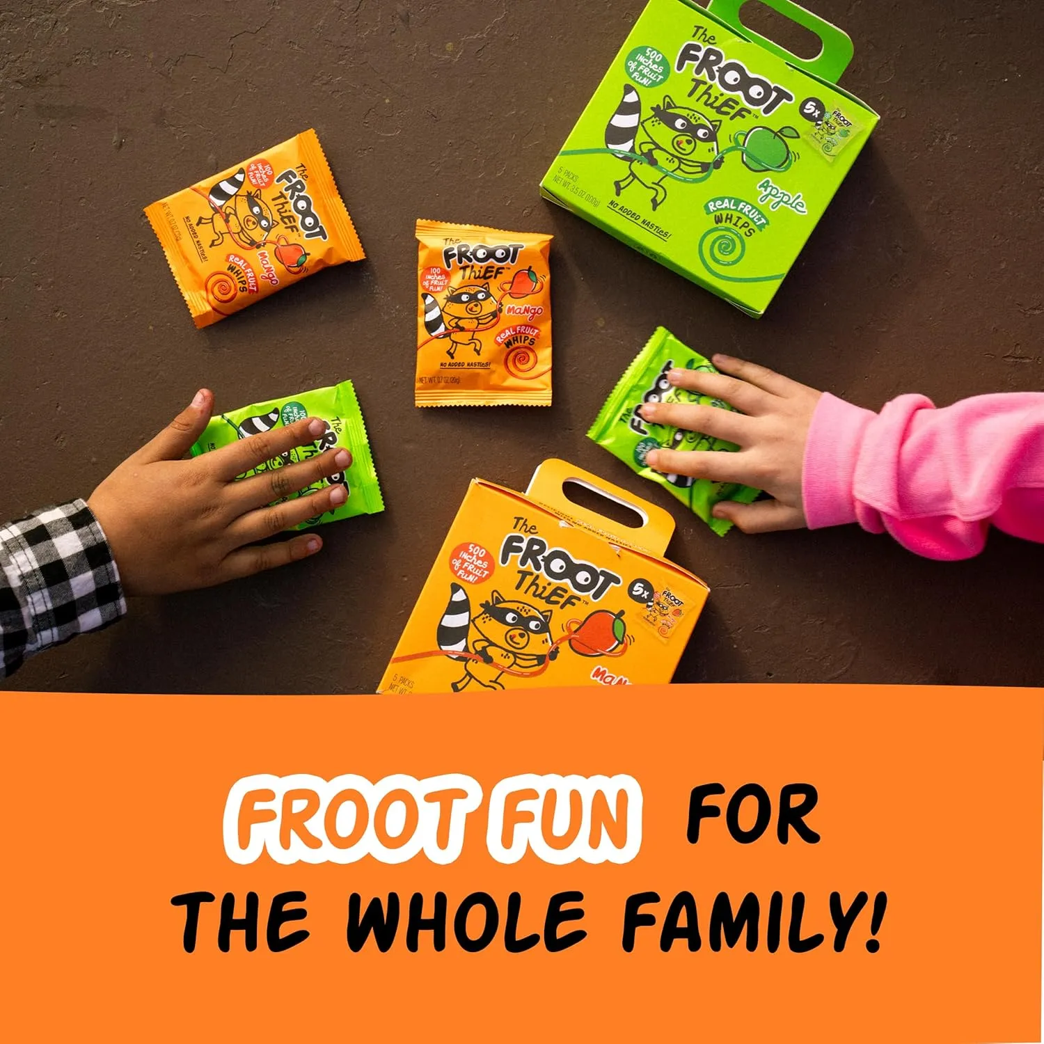 The FROOT Thief Real Fruit Snack Whips, Mango, Nut Free, Perfect for School Lunches and Snacks, Individual Bags Kids Snacks, 40 Pack