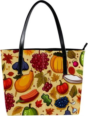 The Tote Bag For Women,Bags For Women,Reusable Shopping Bags,Autumn Harvest Leaves Handbags
