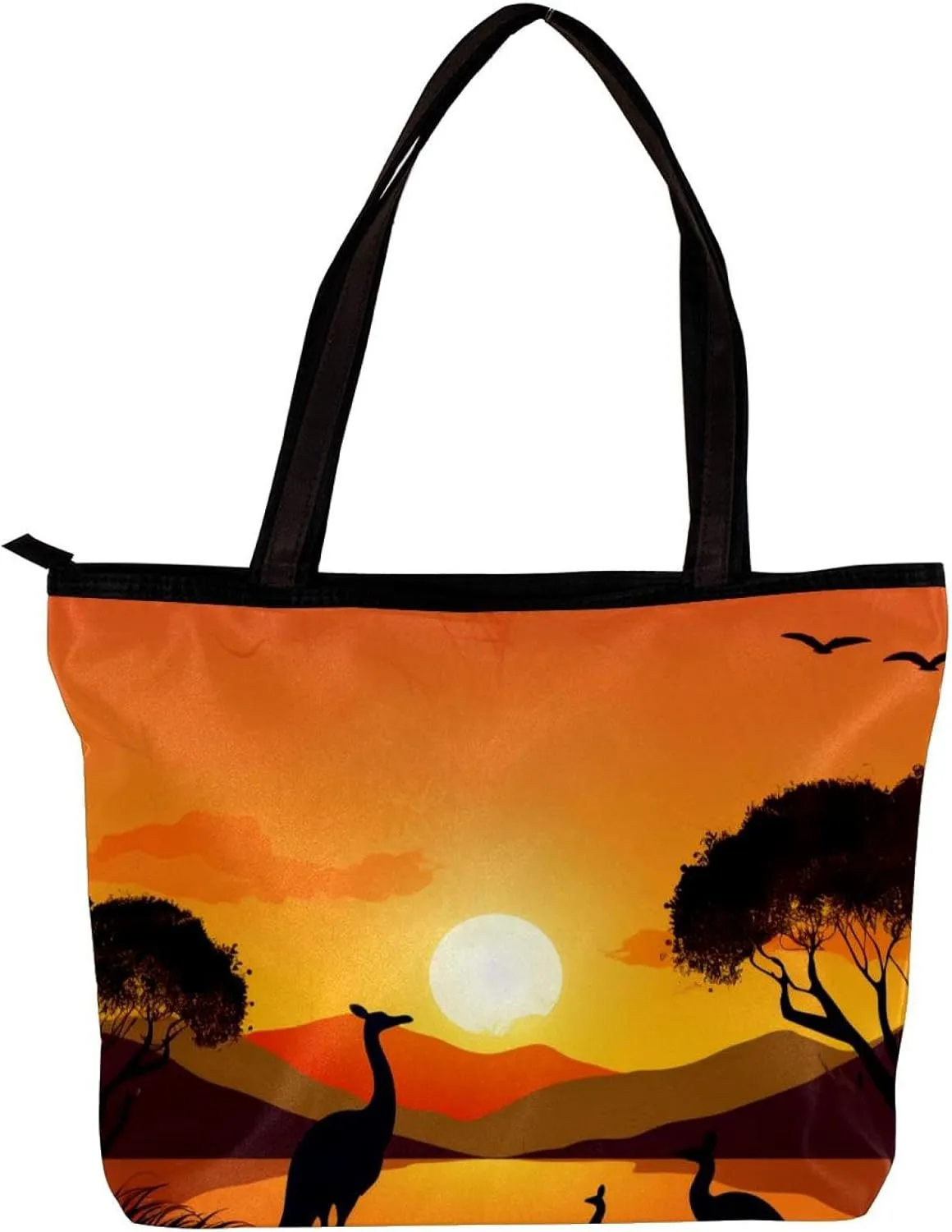 The Tote Bag For Women,Purses For Women,Handbags For Women,Australia Sunset Kangaroo Ostrich Handbags