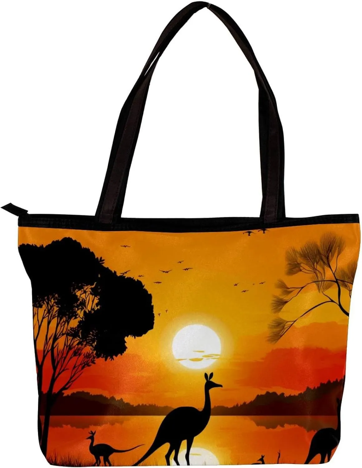 The Tote Bag For Women,Purses For Women,Handbags For Women,Australia Sunset Kangaroo Ostrich Handbags