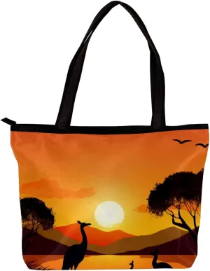 The Tote Bag For Women,Purses For Women,Handbags For Women,Australia Sunset Kangaroo Ostrich Handbags