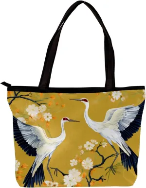 The Tote Bag For Women,Purses For Women,Handbags For Women,Bird and Flower Crane Handbags
