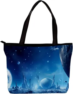 The Tote Bag For Women,Purses For Women,Handbags For Women,Blue Universe Space Nebula Handbags