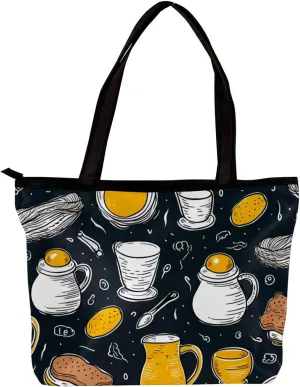 The Tote Bag For Women,Purses For Women,Handbags For Women,Breakfast Coffee Fried Egg Handbags