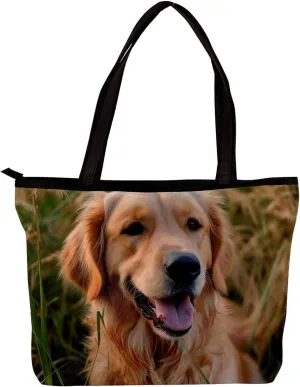 The Tote Bag For Women,Purses For Women,Handbags For Women,Brown Dog Grass Handbags