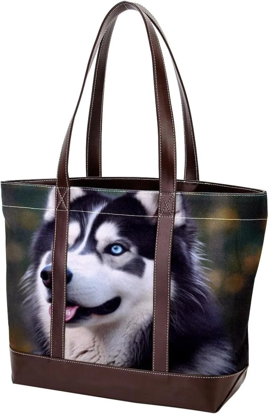 The Tote Bag For Women,Tote Bag With Zipper,Canvas Tote Bag,Alaskan Dog Funny Tongue Handbags