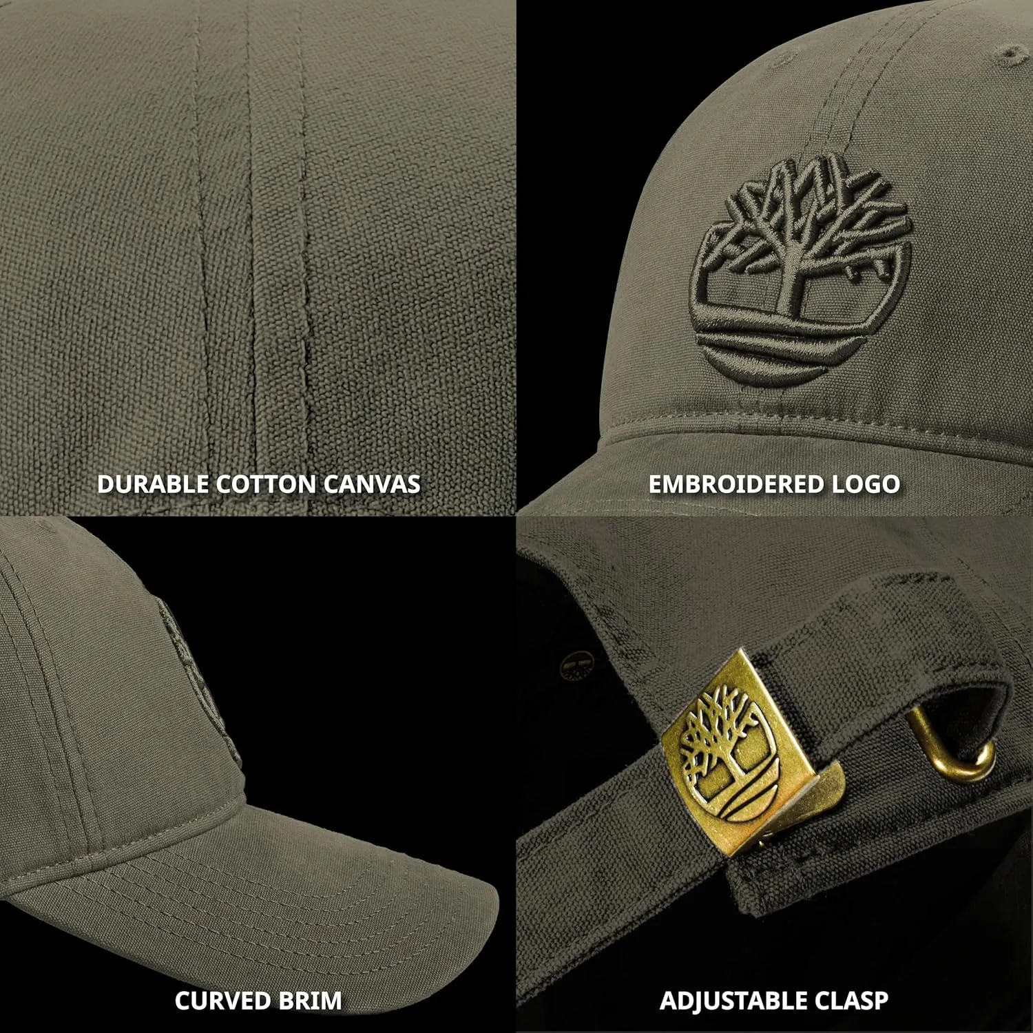 Timberland Soundview Men's Baseball Cap - Cotton Canvas, Adjustable, Lightweight & Stylish Hat for Outdoor Activities