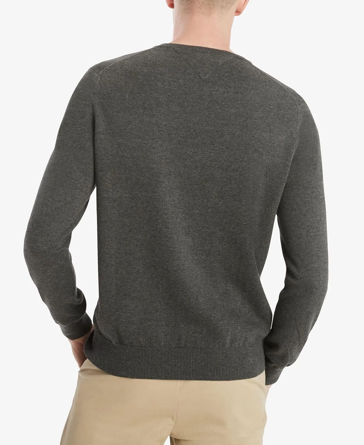 Tommy Hilfiger Men's Essential Long Sleeve Cotton V-Neck Pullover Sweater