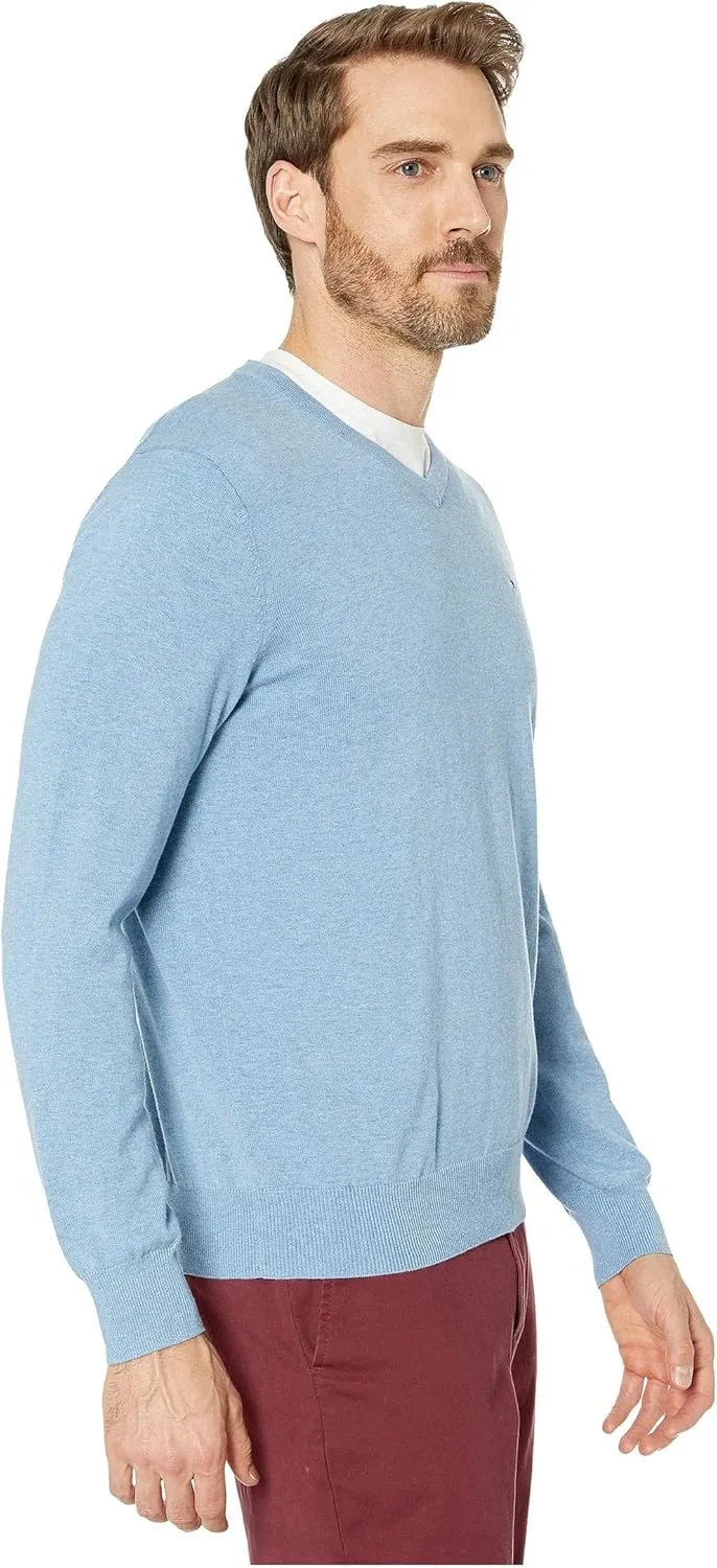 Tommy Hilfiger Men's Essential Long Sleeve Cotton V-Neck Pullover Sweater