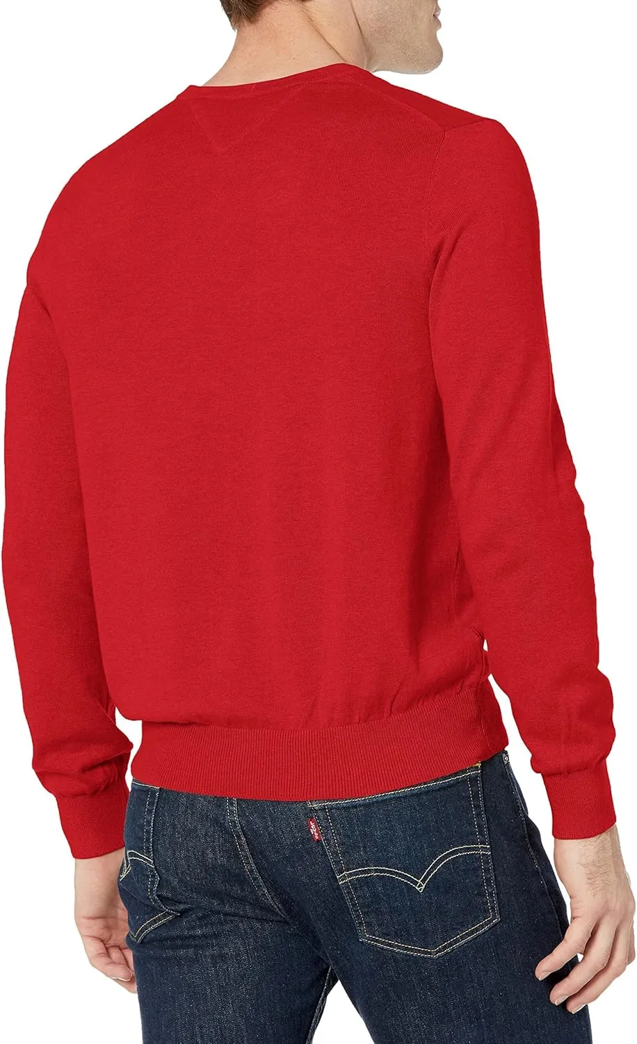 Tommy Hilfiger Men's Essential Long Sleeve Cotton V-Neck Pullover Sweater