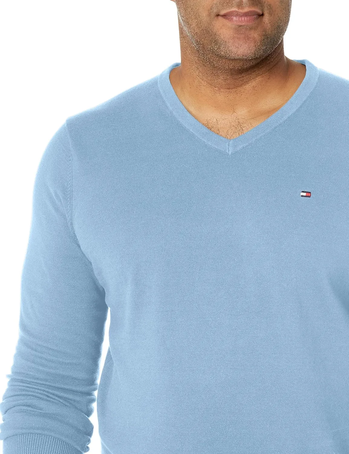 Tommy Hilfiger Men's Essential Long Sleeve Cotton V-Neck Pullover Sweater