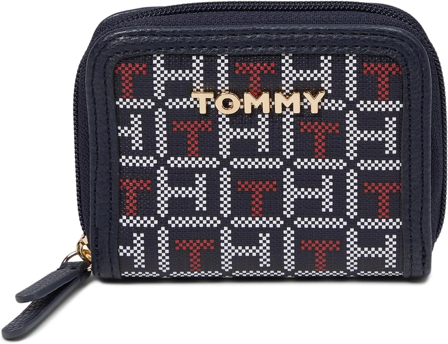 Tommy Hilfiger Womens Jocelyn II Small Zip Around Wallet Navy/Red/Arhite X-Small