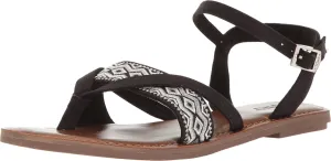 TOMS Womens Lexie Embroidered Gladiator Casual Sandals Casual - Black