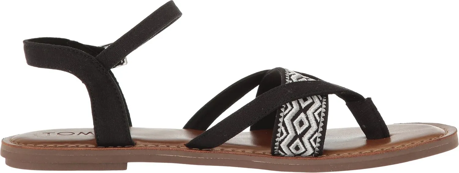 TOMS Womens Lexie Embroidered Gladiator Casual Sandals Casual - Black