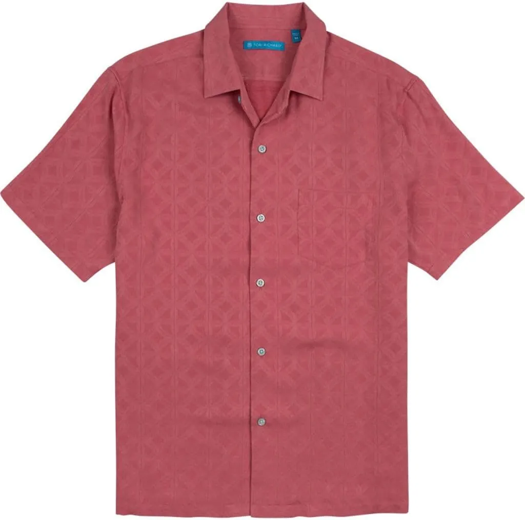 Tori Richard Men's Short Sleeve Breeze Block Silk Blend Shirt