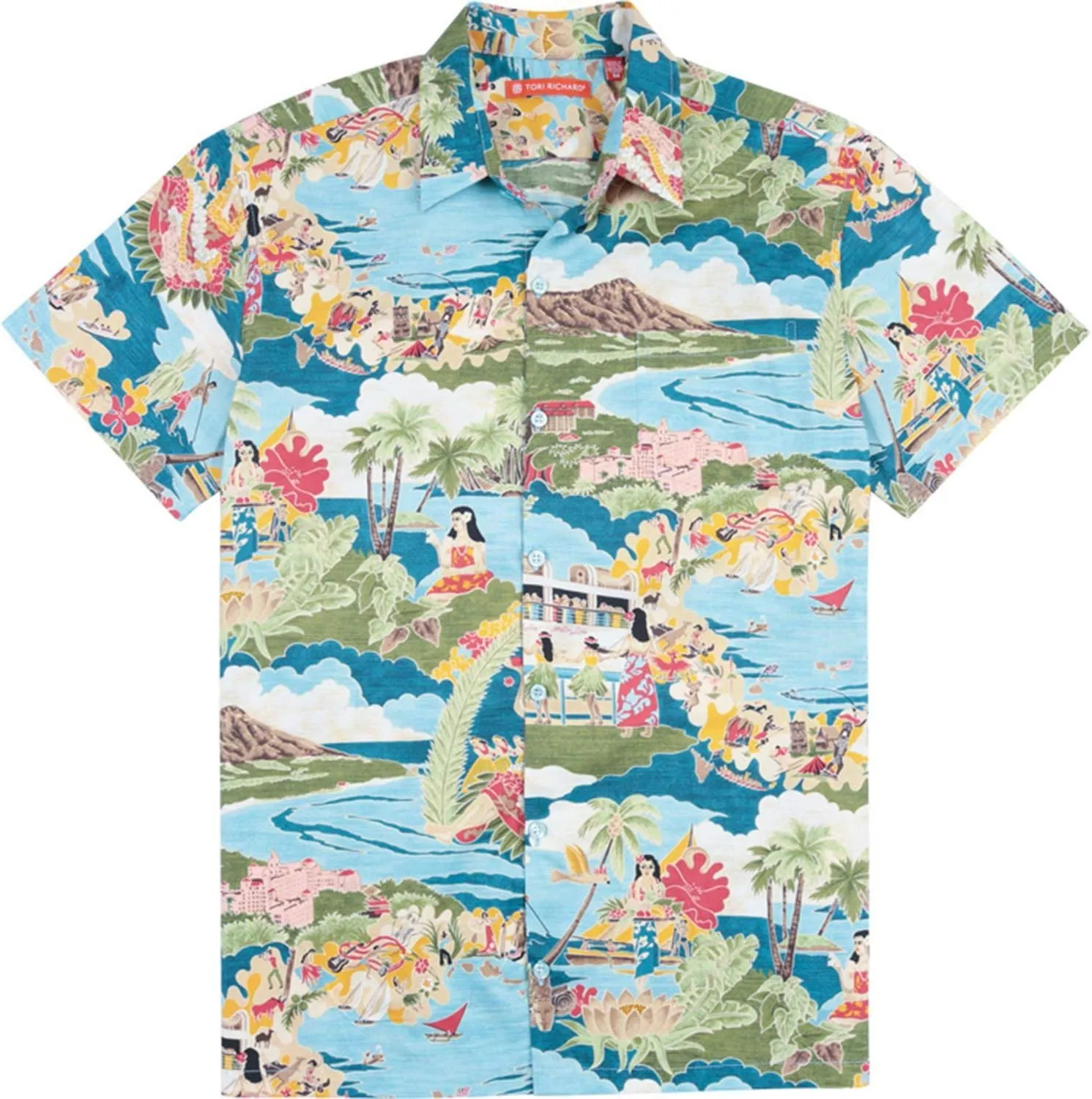 Tori Richard Men's Standing Tall Short Sleeve Cotton Lawn Button Up Shirt