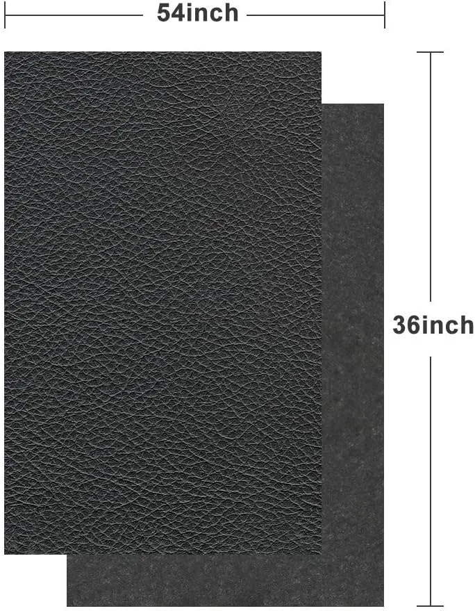 TORRAMI Soft Synthetic PU Fabric Material Faux Leather Sheets 1 Yards 54" x 36", 0.95mm Thick for Upholstery, DIY Crafts, Pebbled Pattern Black
