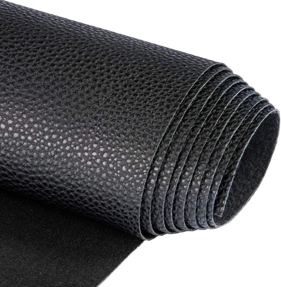 TORRAMI Soft Synthetic PU Fabric Material Faux Leather Sheets 1 Yards 54" x 36", 0.95mm Thick for Upholstery, DIY Crafts, Pebbled Pattern Black