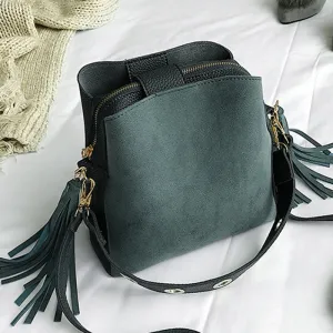Tote Bag Crossbody Simple Women Scrub Tassel Messenger High 2019 Shoulder Fashion Bag Bag Bucket Retro Bag Quality Don't miss it Vintage Reliable service