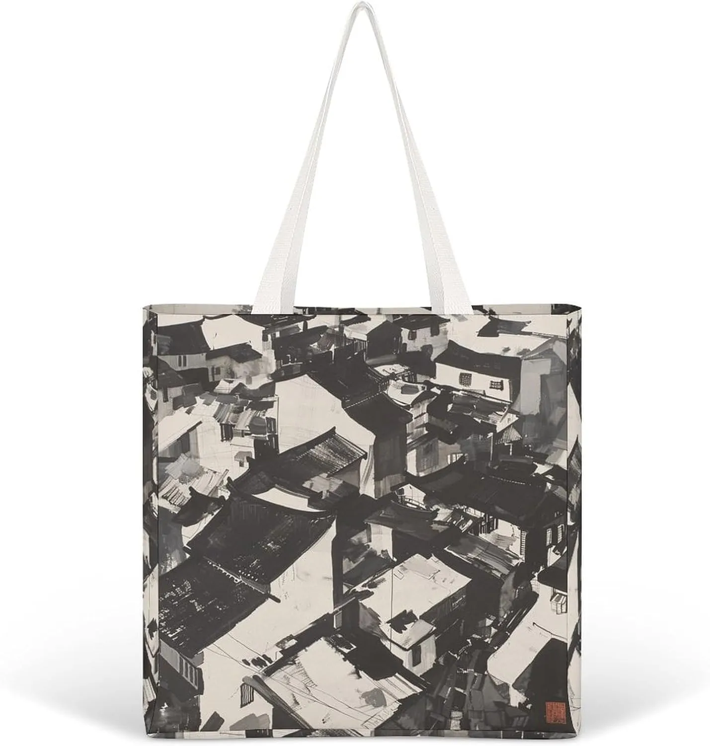 Tote Bag Laptop Handbag Small Hound Pattern Grocery Bag Canvas Shoulder Bag Crossbody Bag for Travel