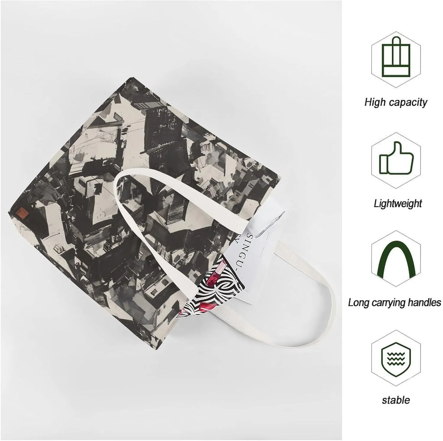 Tote Bag Laptop Handbag Small Hound Pattern Grocery Bag Canvas Shoulder Bag Crossbody Bag for Travel