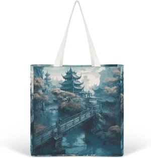 Tote Bag Laptop Handbag Small Hound Pattern Grocery Bag Canvas Shoulder Bag Crossbody Bag for Travel