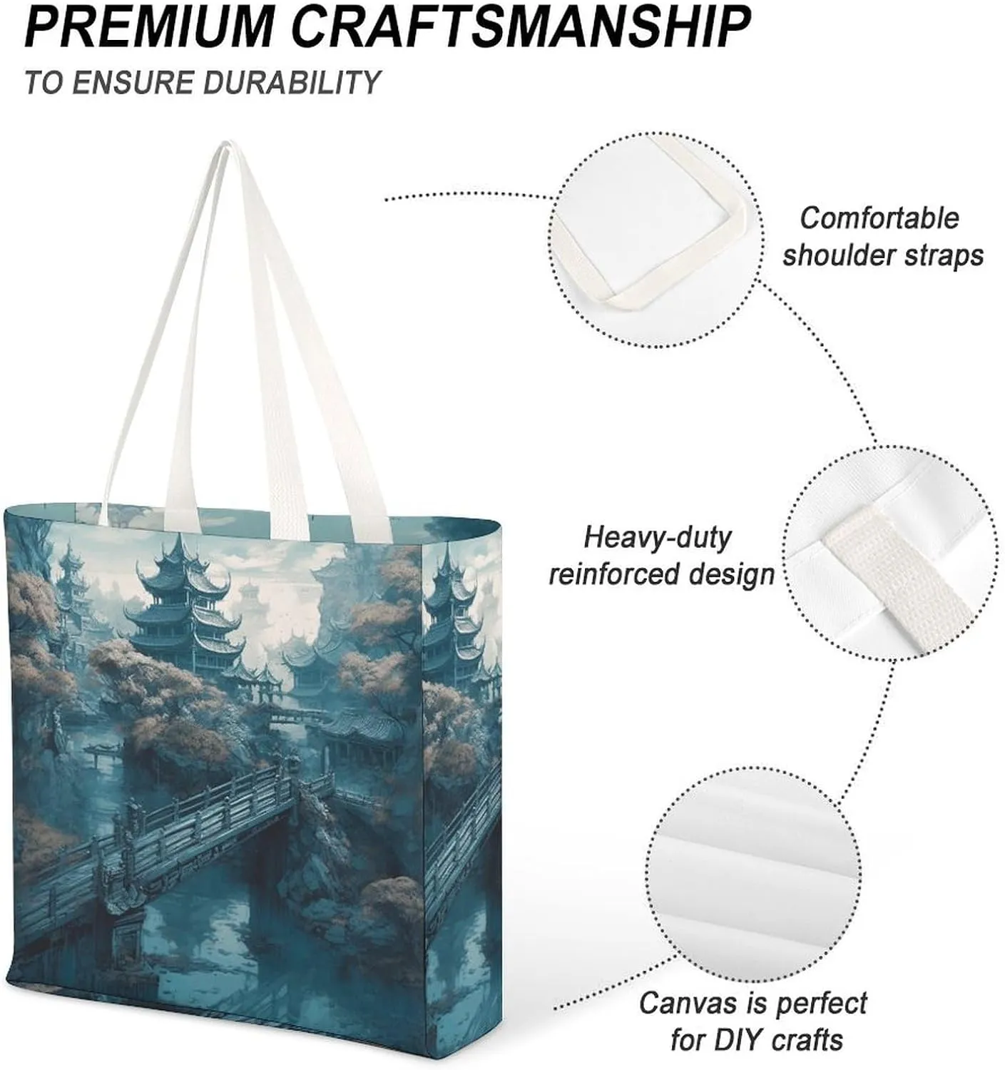 Tote Bag Laptop Handbag Small Hound Pattern Grocery Bag Canvas Shoulder Bag Crossbody Bag for Travel