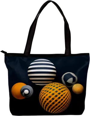 Tote Bags for Women,Womens Handbags,Small Tote Bag,Spheres Stripe Vector Art Pattern