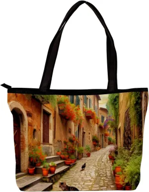 Tote Bags for Women,Womens Handbags,Small Tote Bag,Vintage Yard Home Plants