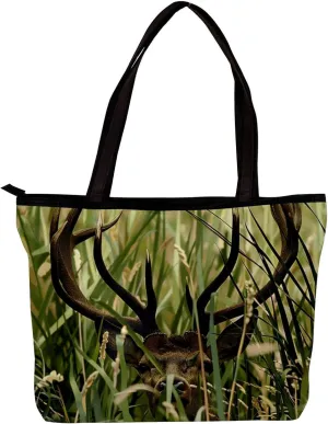 Tote Bags for Women,Womens Handbags,Small Tote Bag,Wild Deer African Grasslands