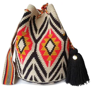 Traditional Best-Selling WAYUU Bag, Original Crochet Crossbody, Handmade Colombian Bucket Bag, Ethical Purse, Artisanmade Mochila. (Dama)