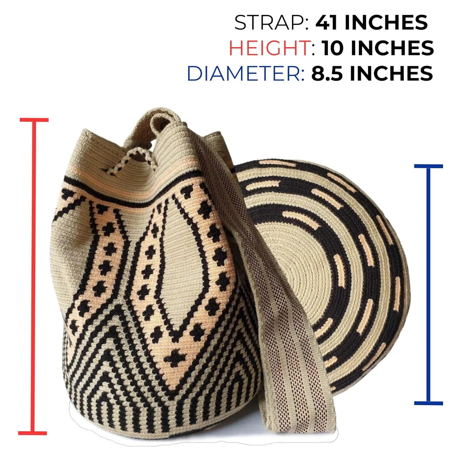 Traditional Best-Selling WAYUU Bag, Original Crochet Crossbody, Handmade Colombian Bucket Bag, Ethical Purse, Artisanmade Mochila. (Moda)