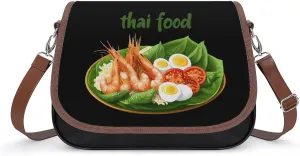 Traditional Thailand Thai Food Fashion Crossbody Bags for Women Lightweight Shoulder Handbags Travel Purse with Strap Custom Gifts