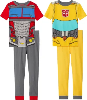 Transformers Little/Big Boy's 4 Piece Cotton Pajama Set