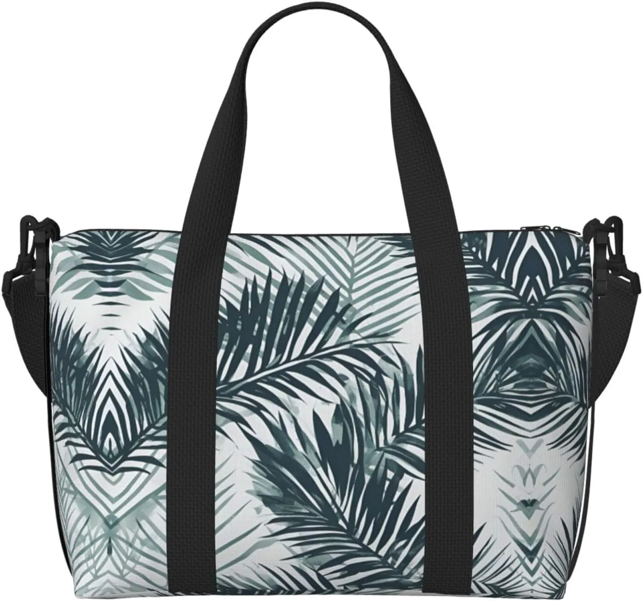 transparent palm leaf pattern Duffel Bags for Traveling, Lightweight Personal Item Travel Bags for Women, Gym Bags for Men