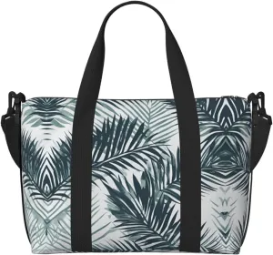 transparent palm leaf pattern Duffel Bags for Traveling, Lightweight Personal Item Travel Bags for Women, Gym Bags for Men