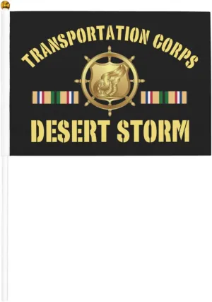 Transportation Corps Desert Storm Stylish Mini Handheld Flags 5.5x8.3 Inch For Support Team Activities Parties