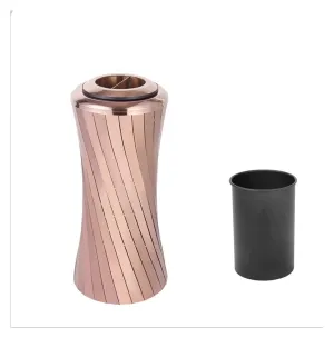 Trash Cans Garbage Outdoor Stainless Steel Bin,Cylindrical Small Waist Waste Gallon Capacity